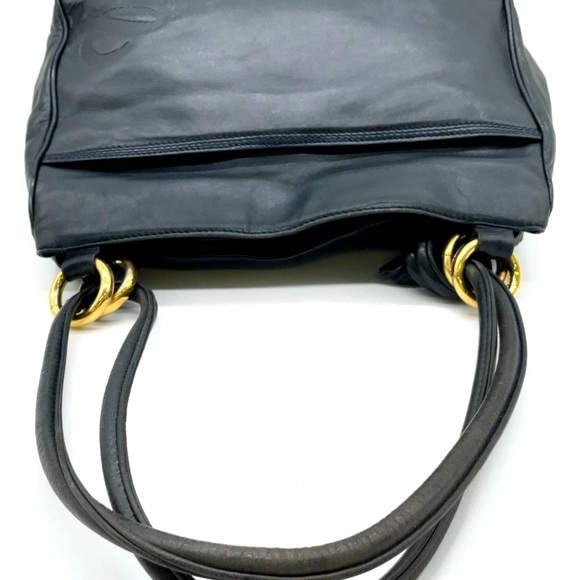 LOEWE Anagram Leather Navy Tote Bag - Picture 3 of 16